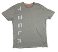 Tesla T-Shirt Vertical Logo Men's Gray Employee Team Wear Sz XL