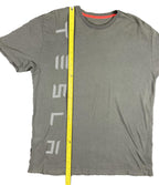 Tesla T-Shirt Vertical Logo Men's Gray Employee Team Wear Sz XL