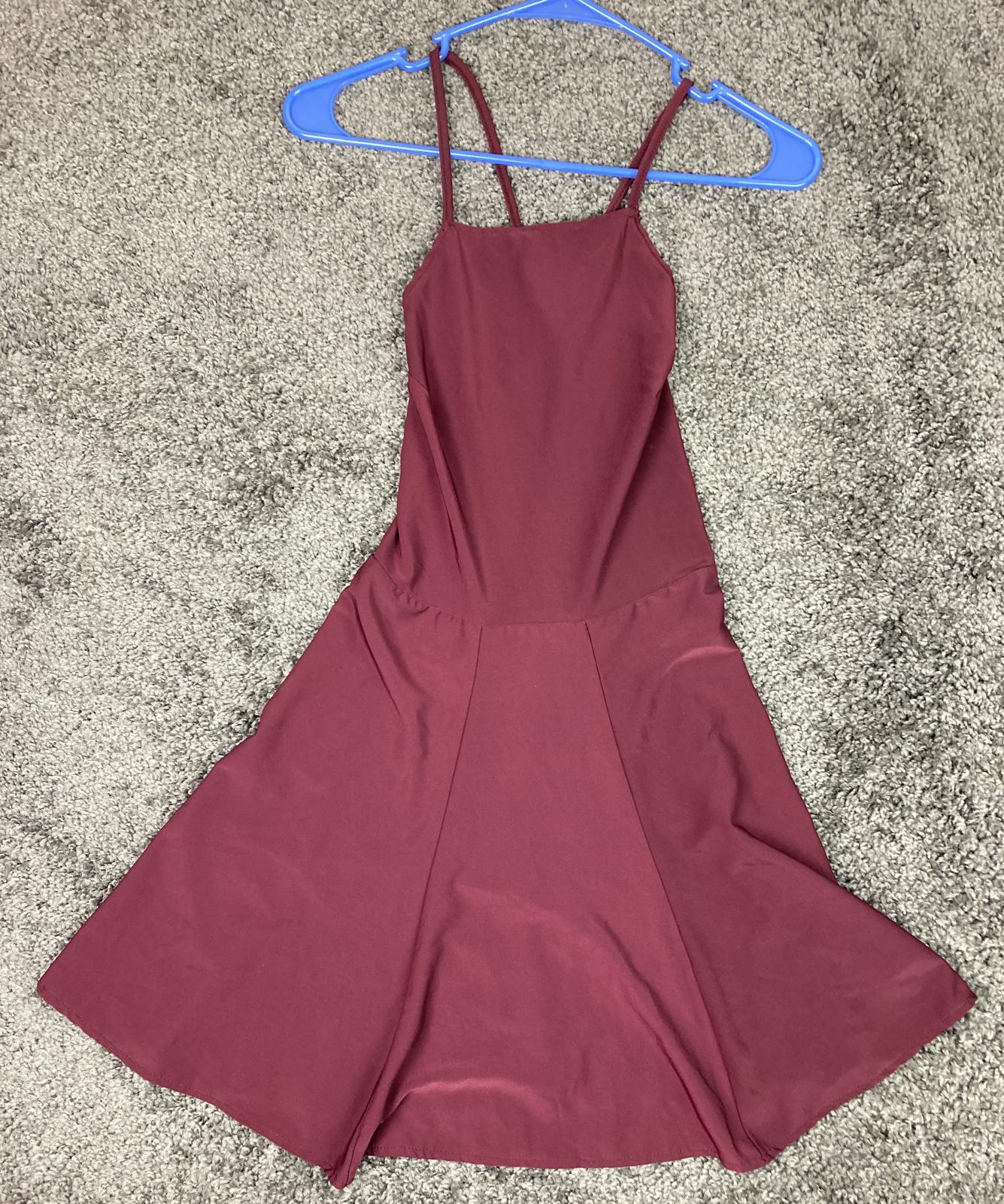 Brandy Melville Maroon Fit & Flare Mini Dress Size XS Made in Italy