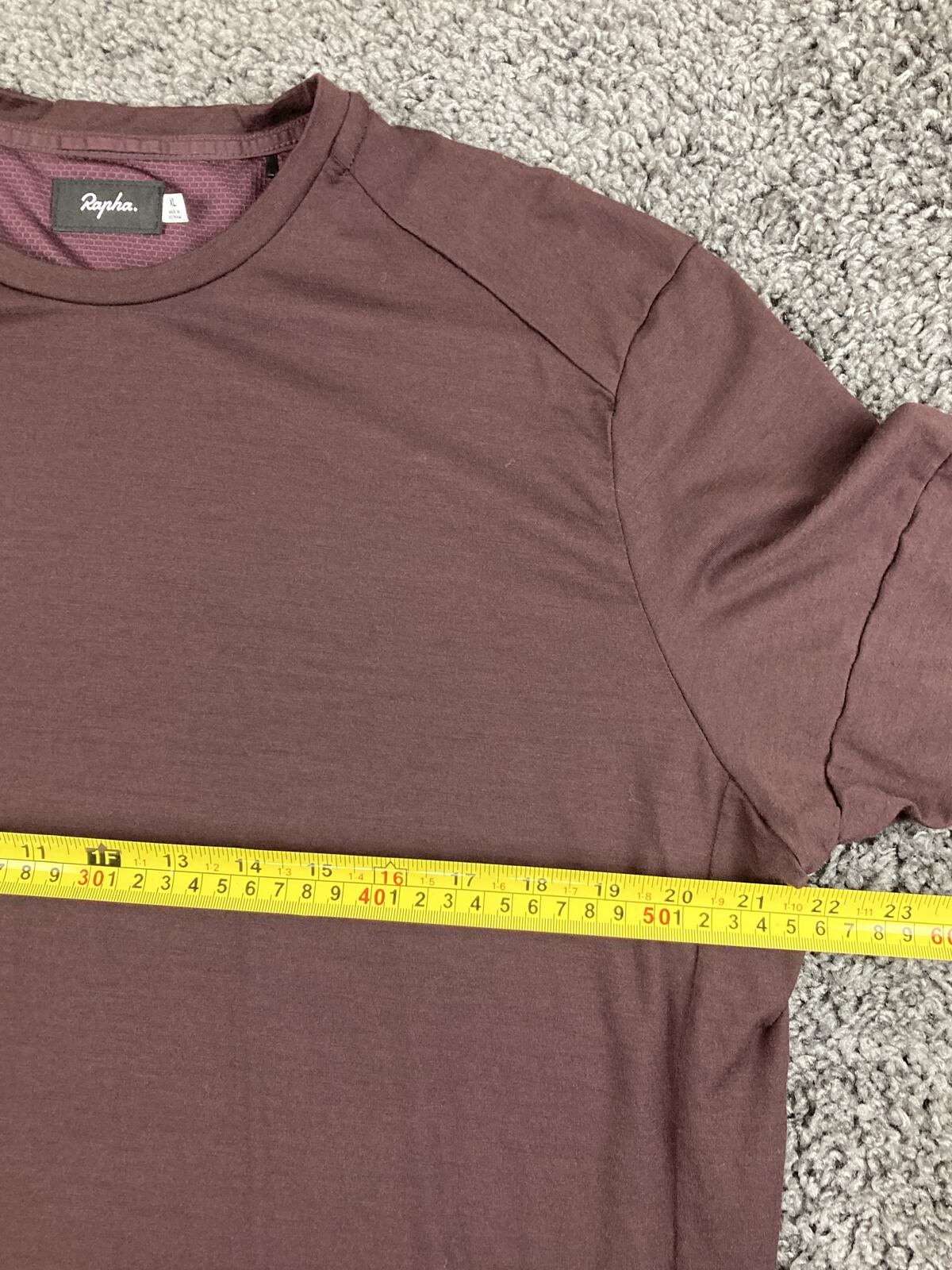 Rapha Merino Wool Cycling T-Shirt Mens XL Maroon Burgundy Short Sleeve Commuter