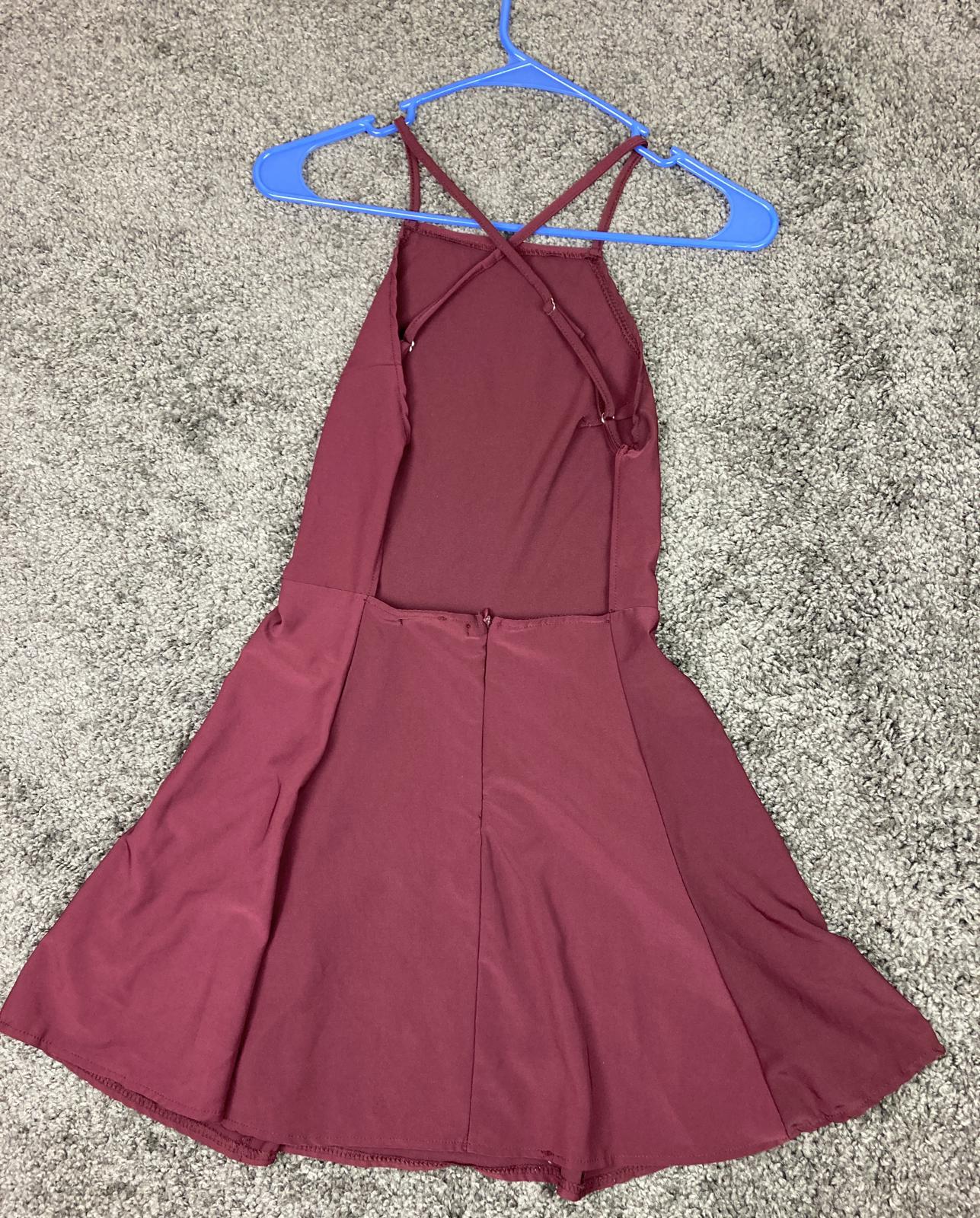 Brandy Melville Maroon Fit & Flare Mini Dress Size XS Made in Italy