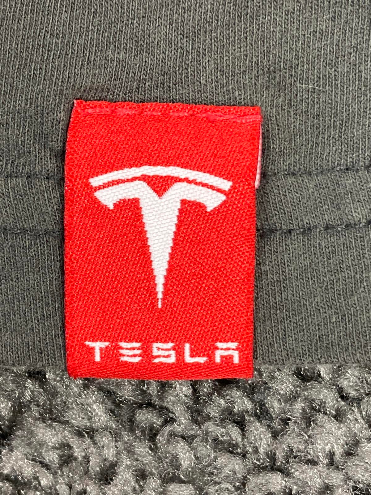 Tesla T-Shirt Vertical Logo Men's Gray Employee Team Wear Sz XL