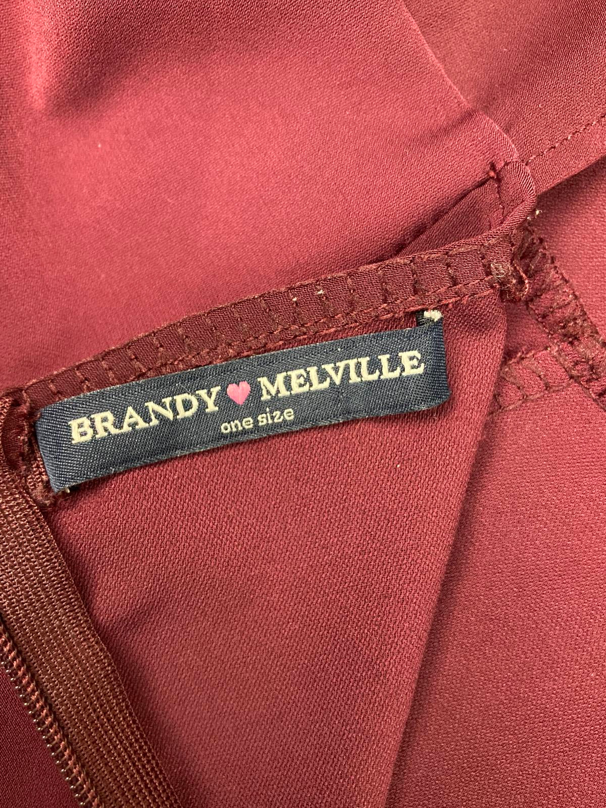 Brandy Melville Maroon Fit & Flare Mini Dress Size XS Made in Italy