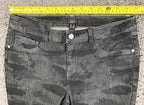 G.I.L.I. Camo Skinny Jeans Womens 8 Black Gray Dual Stretch Denim Pants