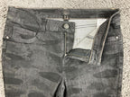 G.I.L.I. Camo Skinny Jeans Womens 8 Black Gray Dual Stretch Denim Pants