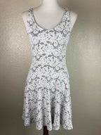 Abercrombie & Fitch Mini Dress White Size M Lace/Crocheted Overlay on Black