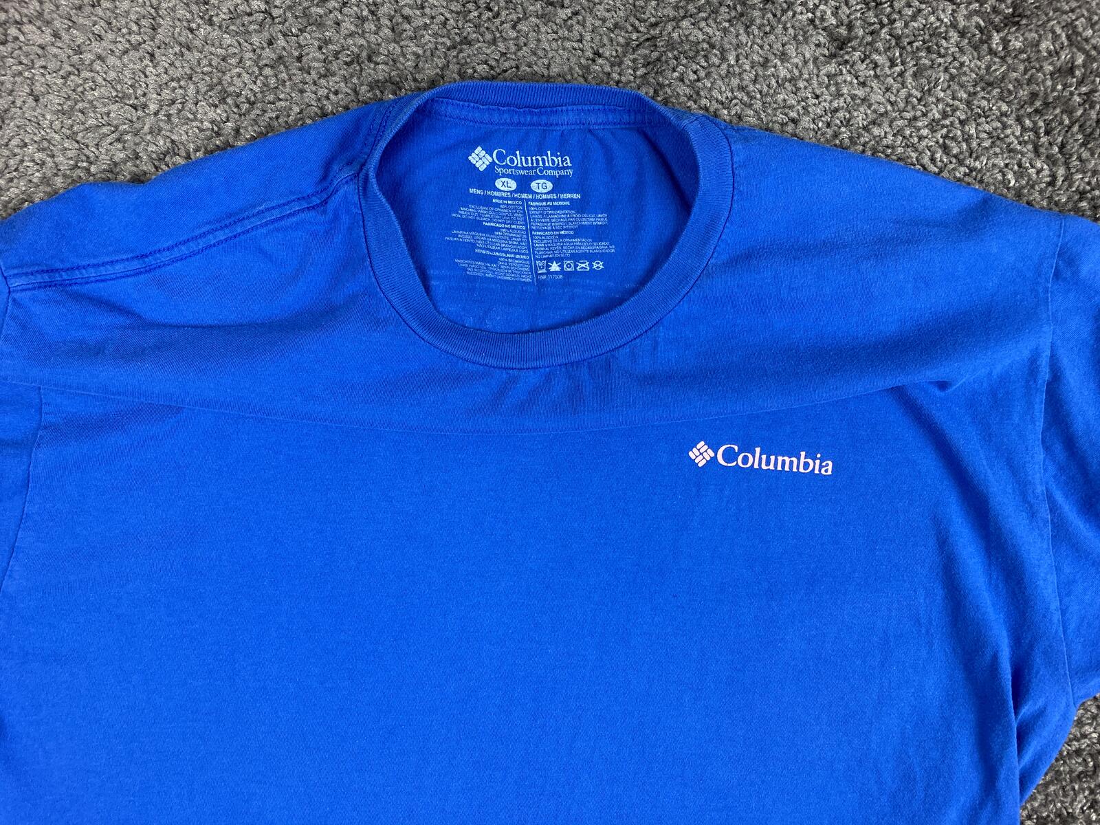 Columbia California Graphic T Shirt Mens Blue The Golden State Cotton Tee Top XL
