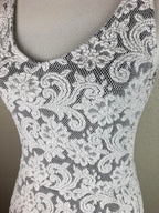 Abercrombie & Fitch Mini Dress White Size M Lace/Crocheted Overlay on Black