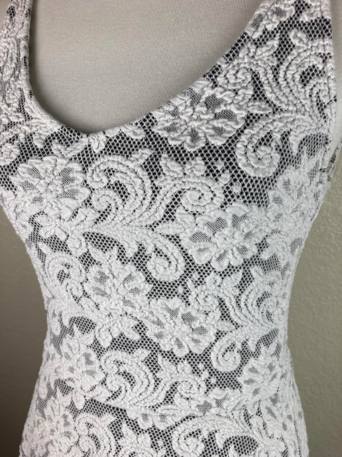 Abercrombie & Fitch Mini Dress White Size M Lace/Crocheted Overlay on Black