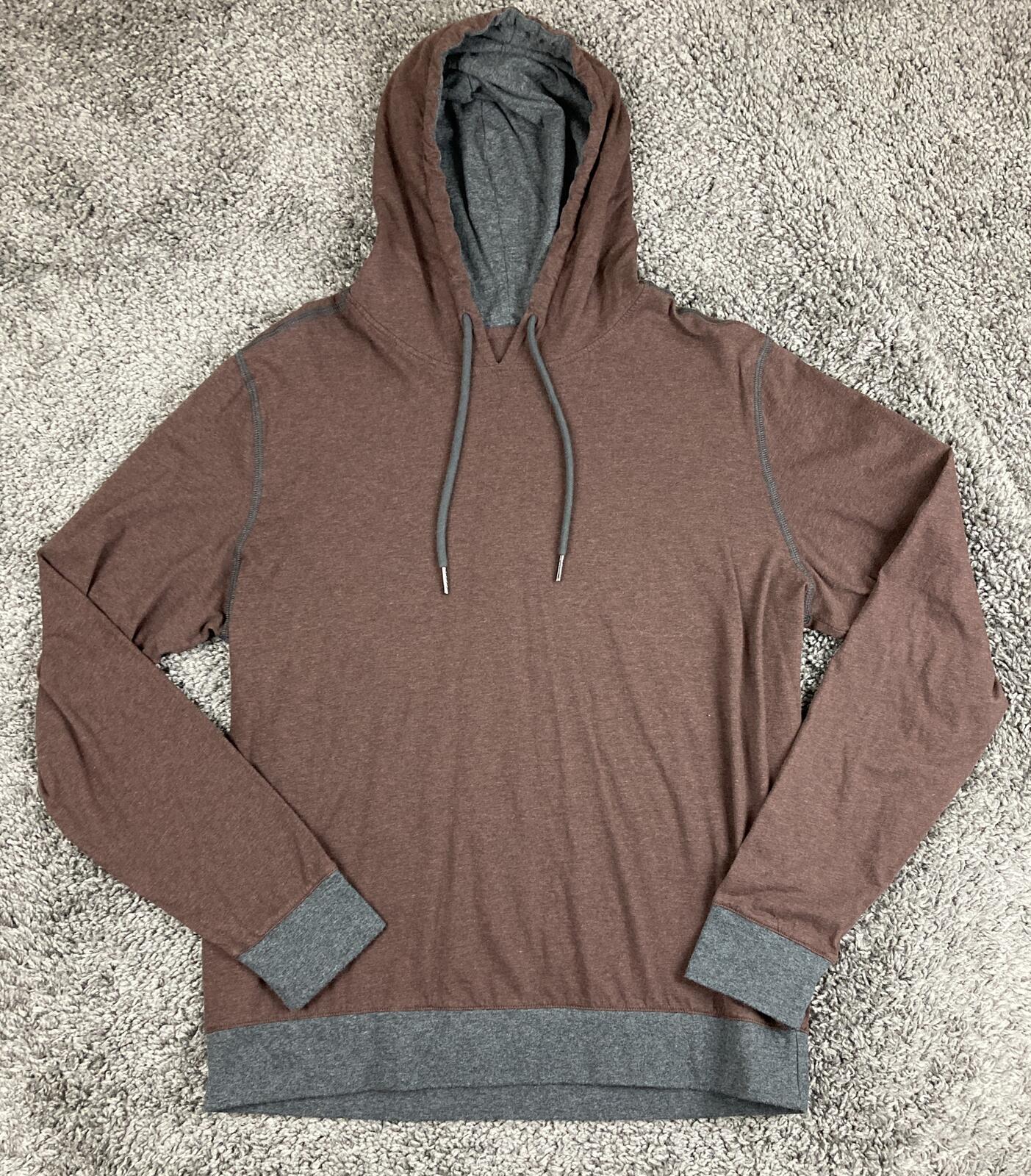 Robert Barakett Mosley Pullover Hoodie Men's Brown Gray Cotton Sz XL