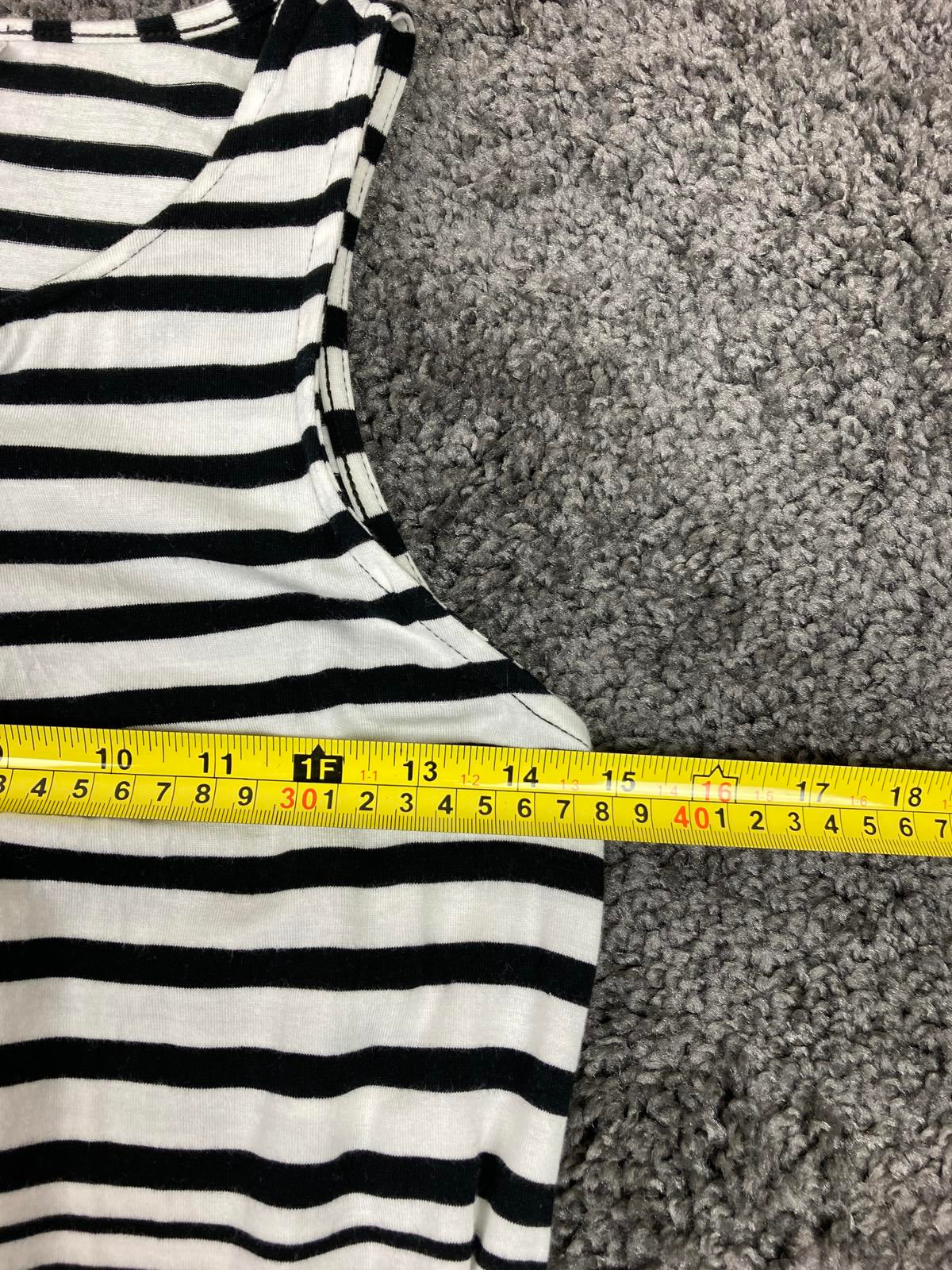 Tommy Bahama Dress Black White Striped Lace-Up Pockets Tank Women’s Small