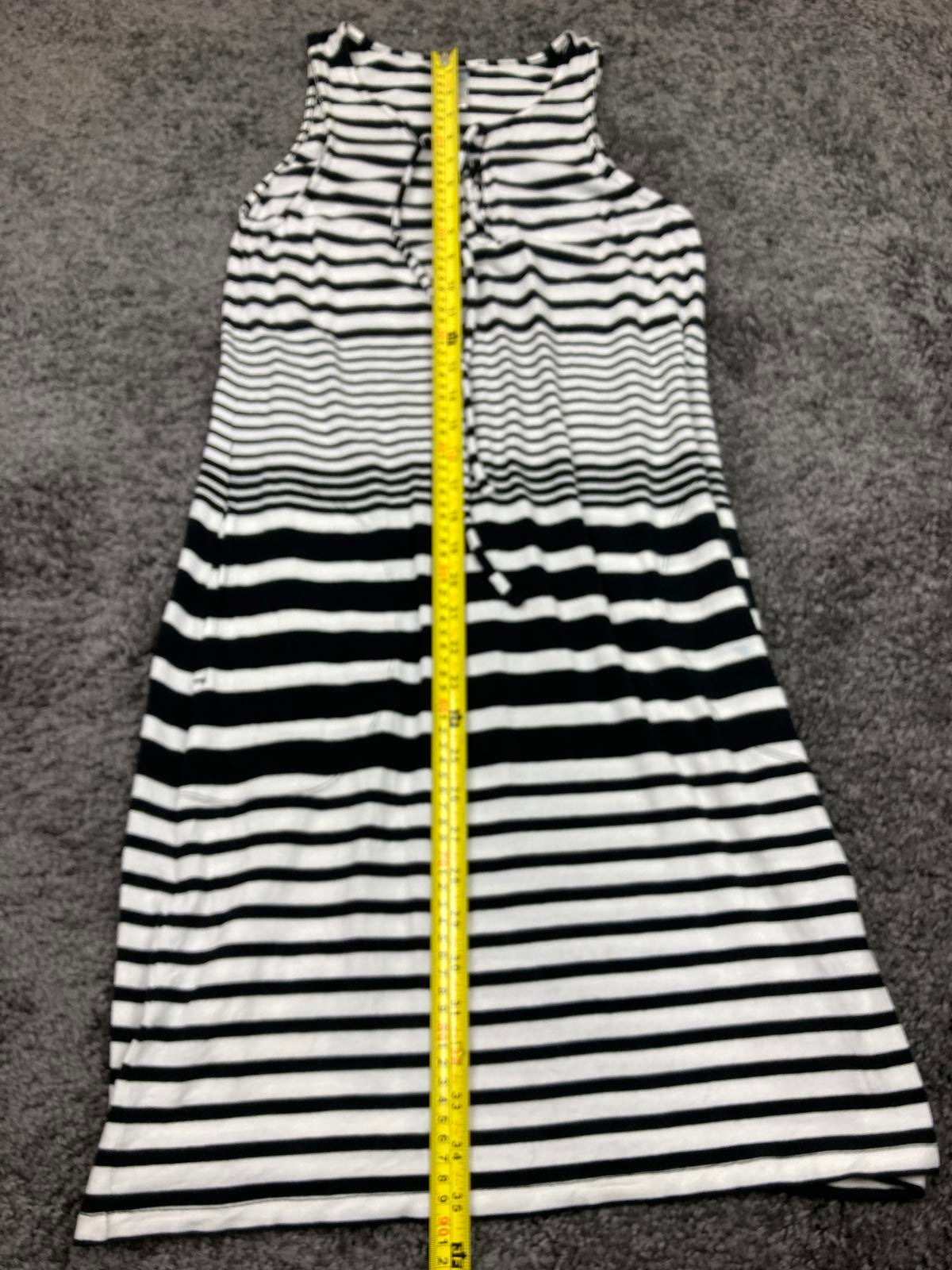 Tommy Bahama Dress Black White Striped Lace-Up Pockets Tank Women’s Small