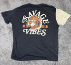 Launder Savage T-Shirt Tiger Vibes Black & Cream Sz 4XL Tokyo Japan Streetwear