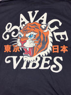 Launder Savage T-Shirt Tiger Vibes Black & Cream Sz 4XL Tokyo Japan Streetwear