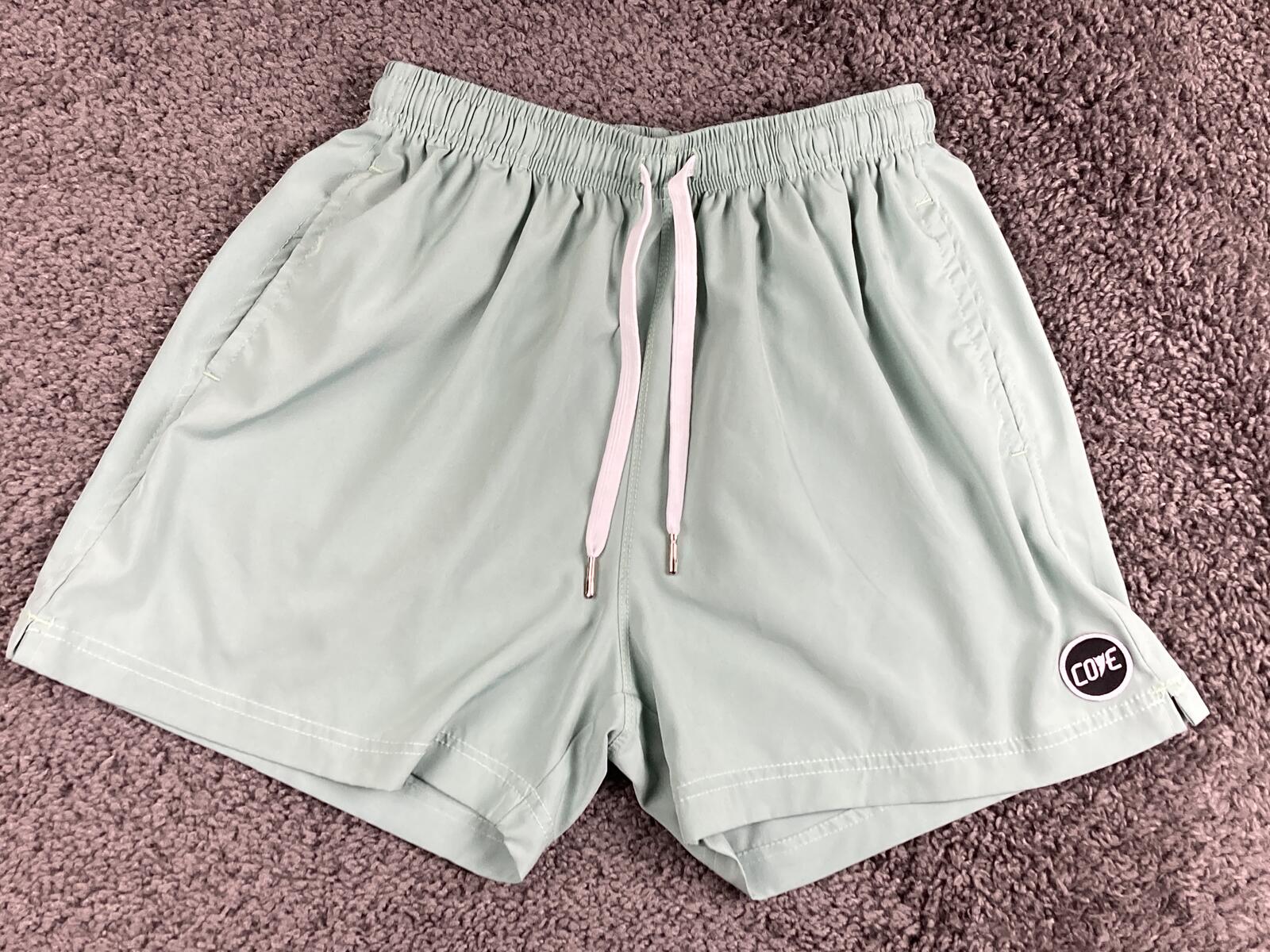 Cove USA Mens Performance Shorts Mint Green Gym Athletic Recycled Poly  Size 30