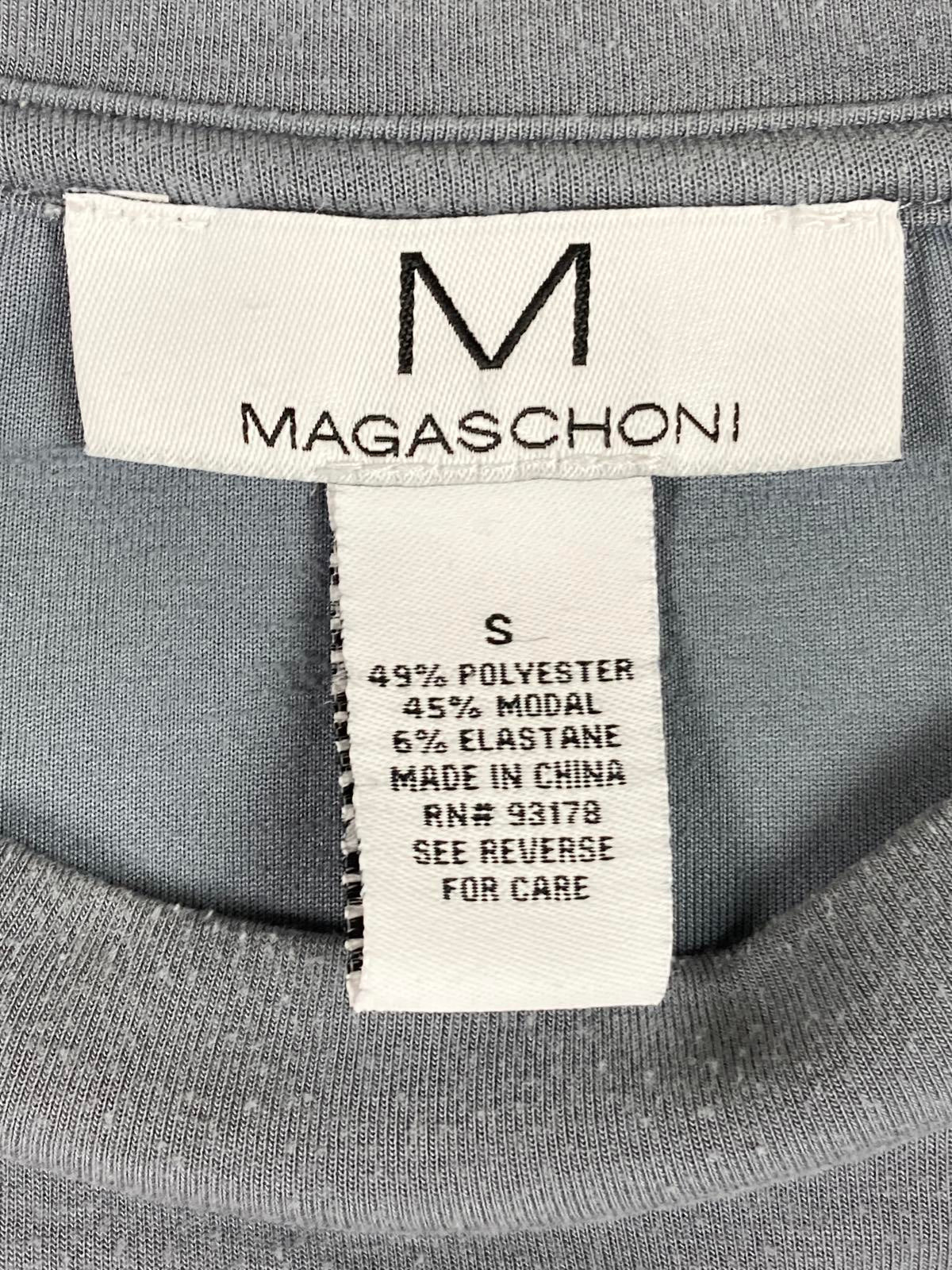 Magaschoni Cropped Sweatshirt Women’s Blue Gray Drawstring Hem Size S