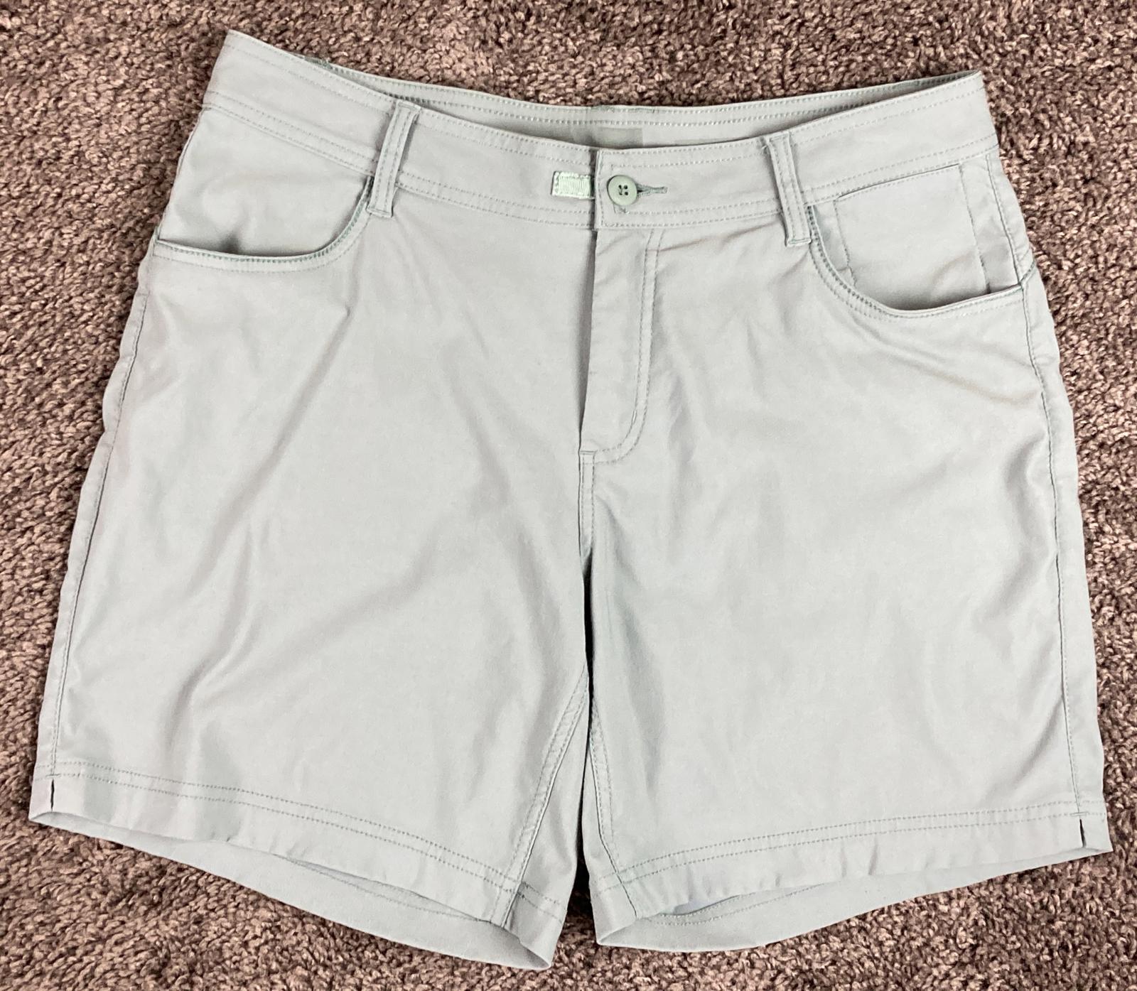 prAna Womens Outdoor Hiking Shorts Standard Fit Blue Green Size 34