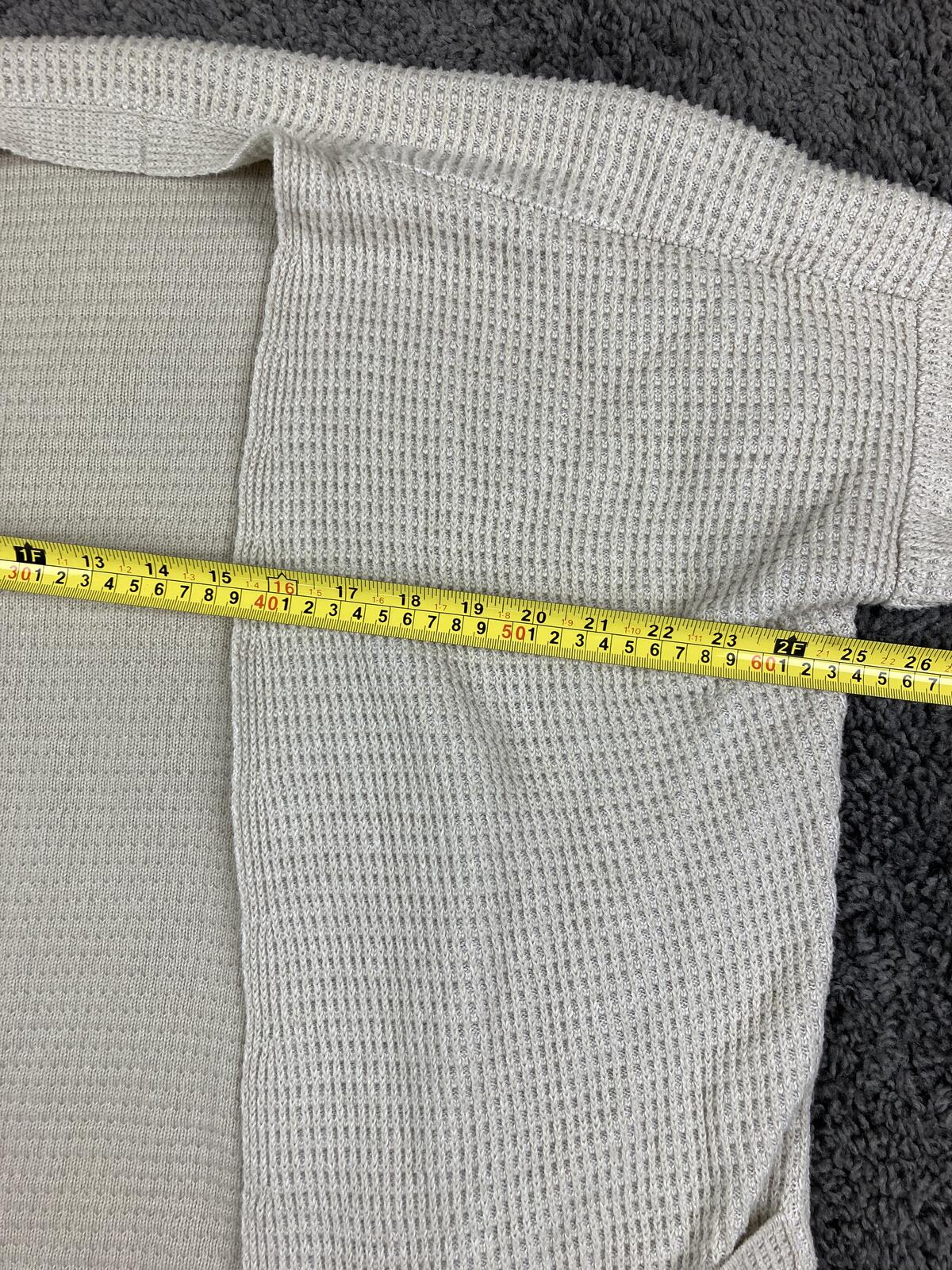 Eileen Fisher Open Front Cardigan Sweater Ivory Organic Cotton Waffle Knit Sz M