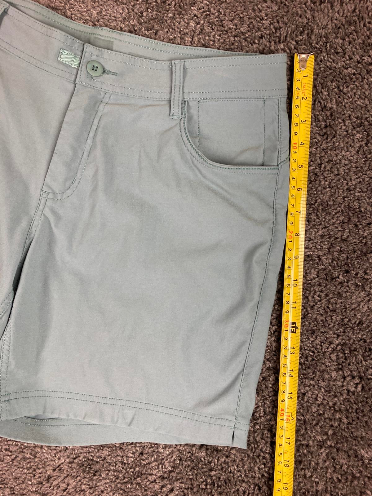 prAna Womens Outdoor Hiking Shorts Standard Fit Blue Green Size 34