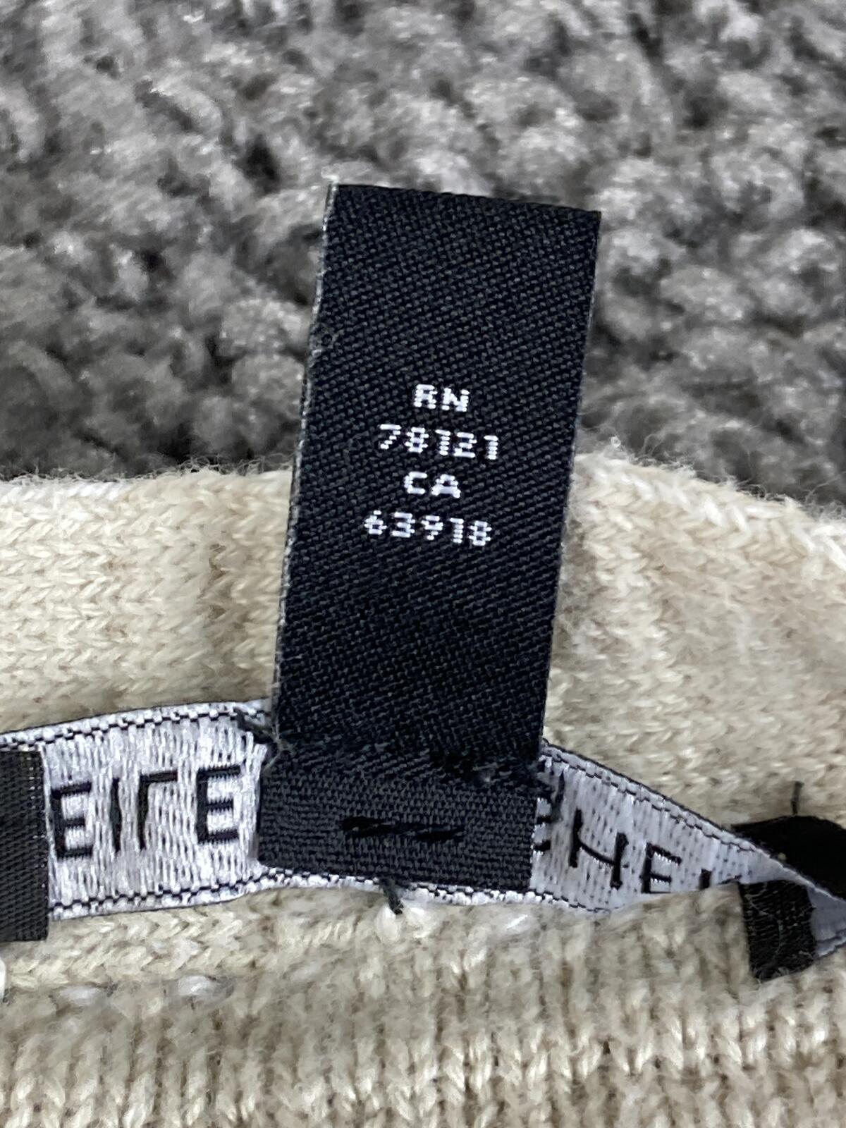 Eileen Fisher Open Front Cardigan Sweater Ivory Organic Cotton Waffle Knit Sz M