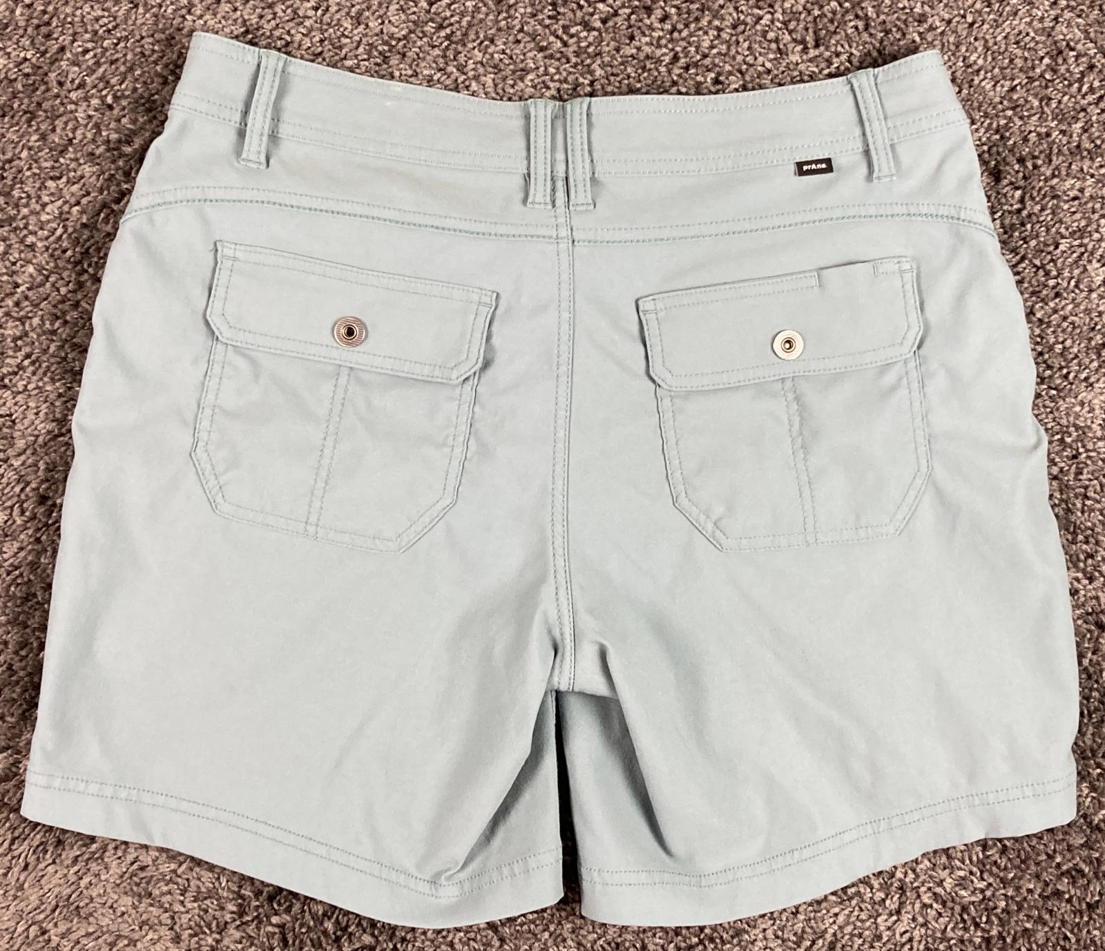 prAna Womens Outdoor Hiking Shorts Standard Fit Blue Green Size 34