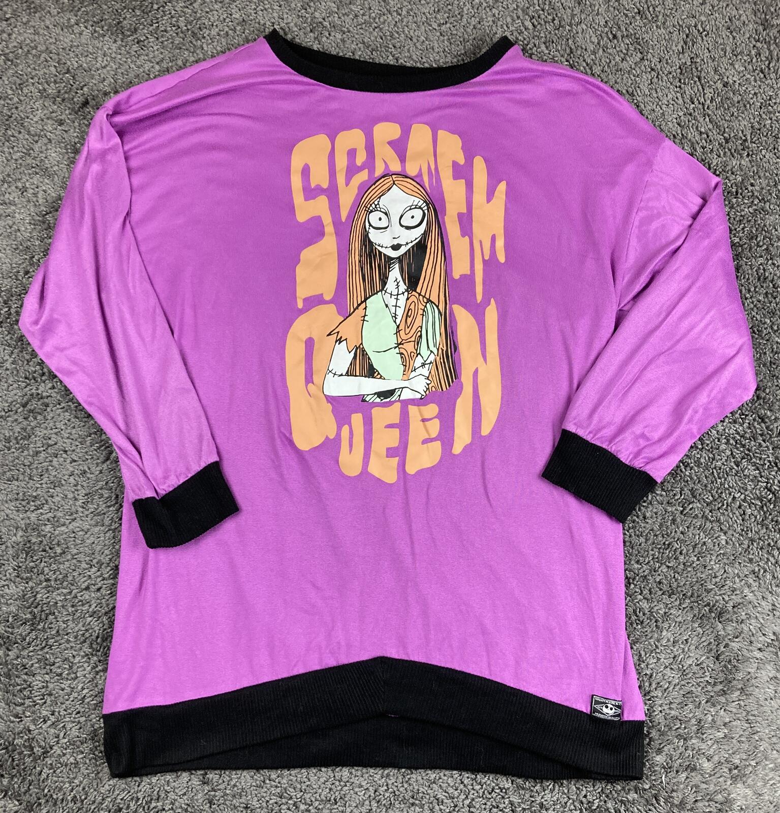 Disney Nightmare Before Christmas Sally Pullover Women’s Purple Sz 2X