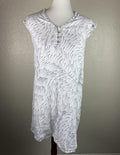 Rosemarine White Blue Print Dress Made in Italy 100% Linen Women’s Sz Small