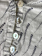 Rosemarine White Blue Print Dress Made in Italy 100% Linen Women’s Sz Small