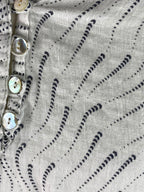 Rosemarine White Blue Print Dress Made in Italy 100% Linen Women’s Sz Small