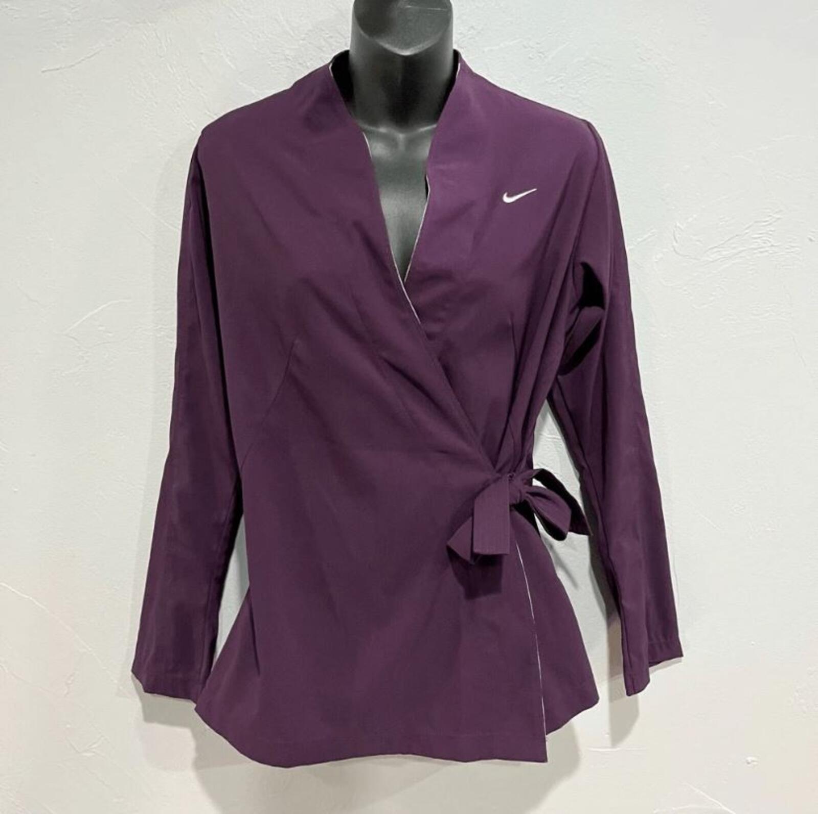 Nike Dri-FIT Womens Purple Kimono Wrap Jacket Cardigan Tie Belt Athletic  Sz S
