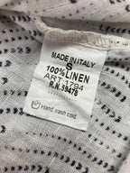 Rosemarine White Blue Print Dress Made in Italy 100% Linen Women’s Sz Small