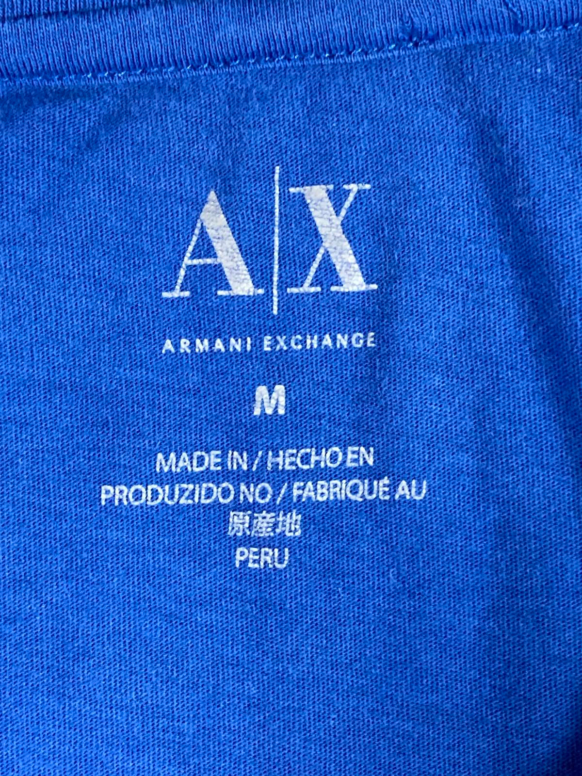 Armani Exchange Graphic T-Shirt Women’s Blue Logo Crew Neck Size M