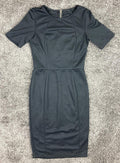 Warehouse Textured Sheath Dress Women’s Black Back Zip Size 6 US