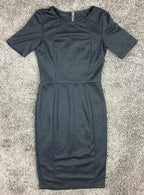 Warehouse Textured Sheath Dress Women’s Black Back Zip Size 6 US