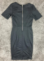 Warehouse Textured Sheath Dress Women’s Black Back Zip Size 6 US