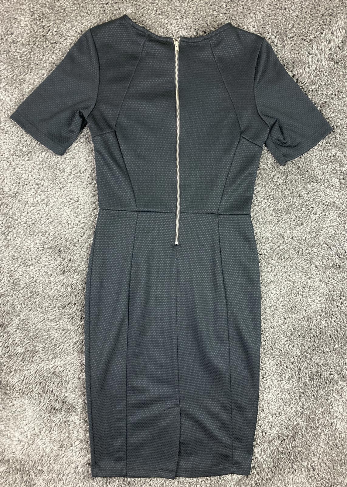 Warehouse Textured Sheath Dress Women’s Black Back Zip Size 6 US