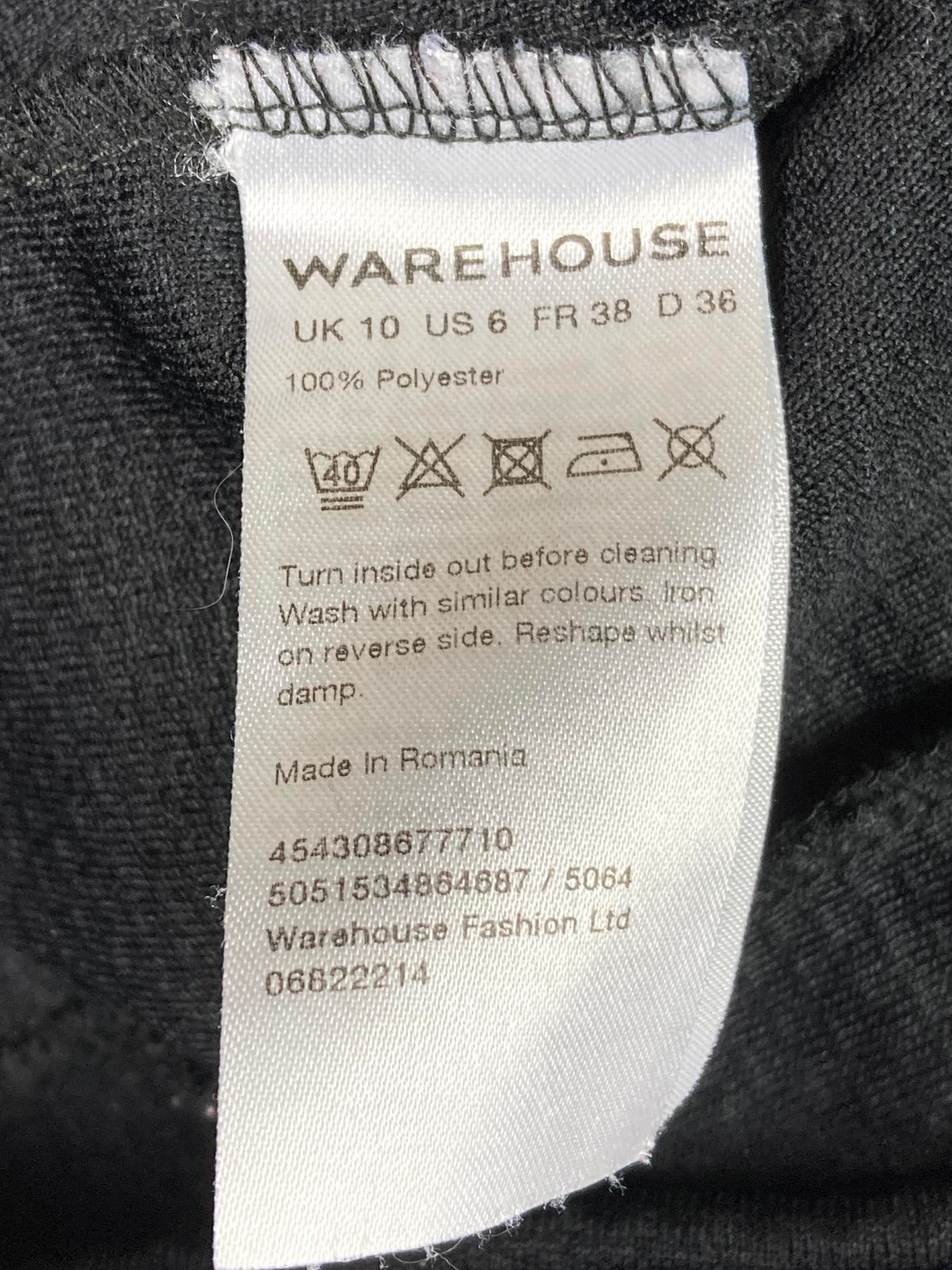 Warehouse Textured Sheath Dress Women’s Black Back Zip Size 6 US