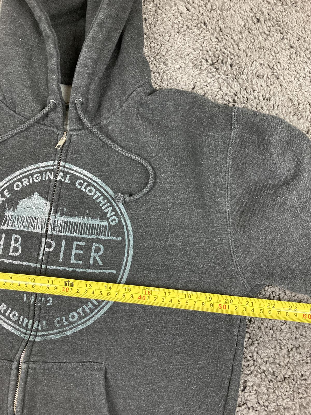 Nike 6.0 HB Pier Hoodie Mens Gray Full Zip Huntington Beach Surf Graphic Sz M