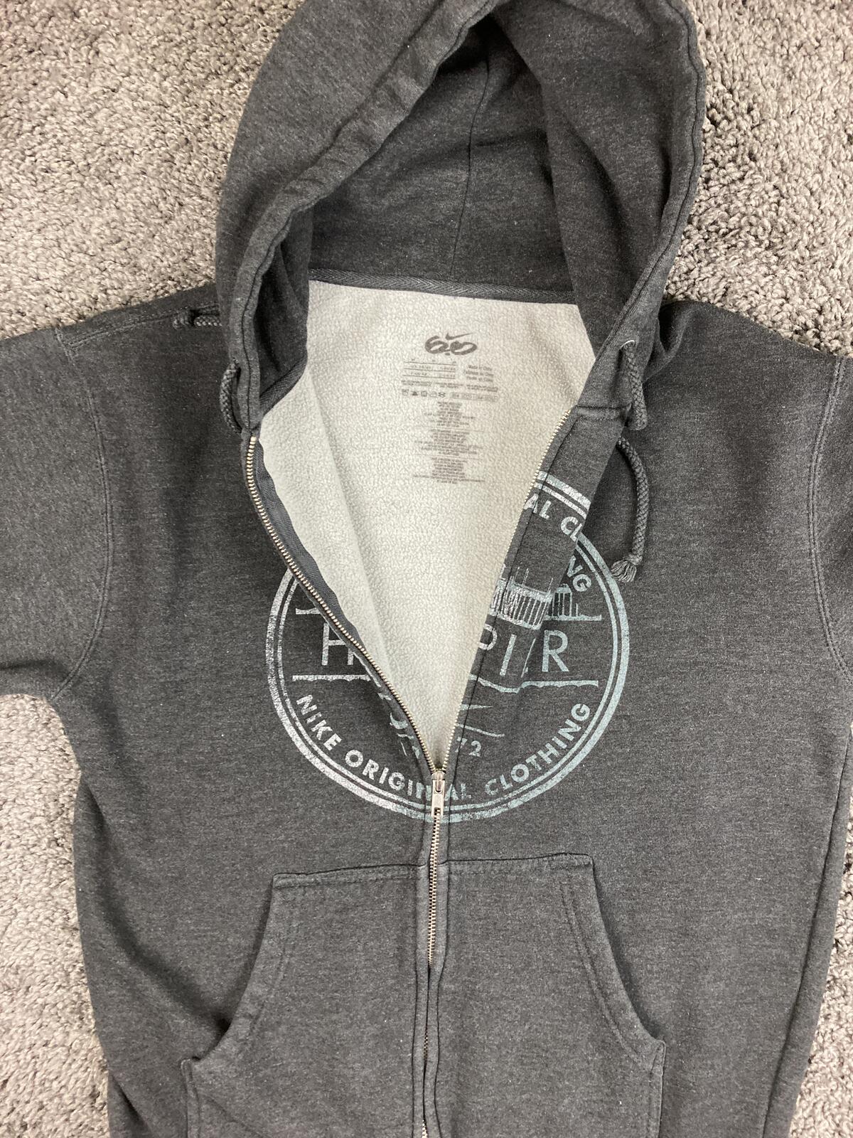 Nike 6.0 HB Pier Hoodie Mens Gray Full Zip Huntington Beach Surf Graphic Sz M