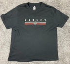 Hurley T-Shirt Men's Graphic Logo Stripe Black Short Sleeve Men Sz XXL
