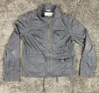 Caslon Utility Jacket Gray Full Zip Drawstring Waist Women’s Size M