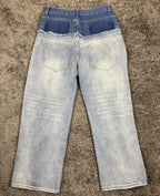 Tenth Series Double You Jeans Two-Tone Double-Waist Sz 2XL Y2K Inspired