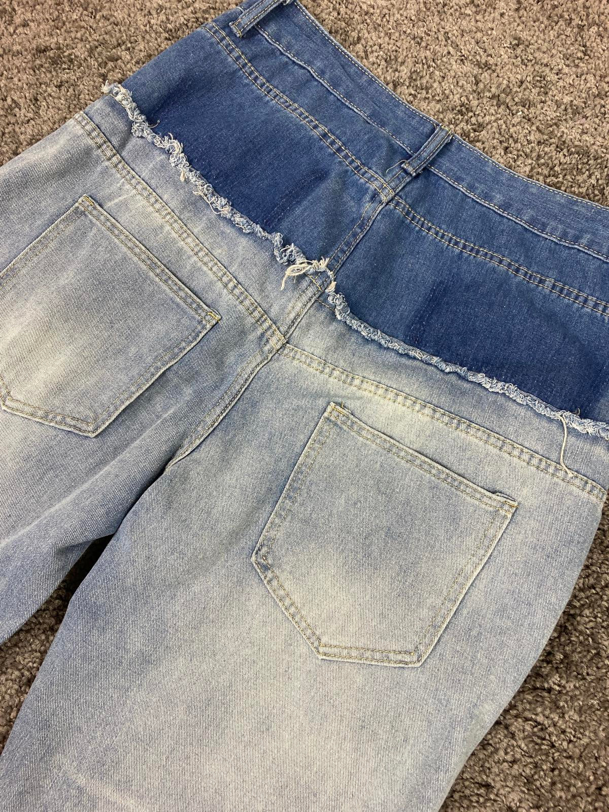 Tenth Series Double You Jeans Two-Tone Double-Waist Sz 2XL Y2K Inspired