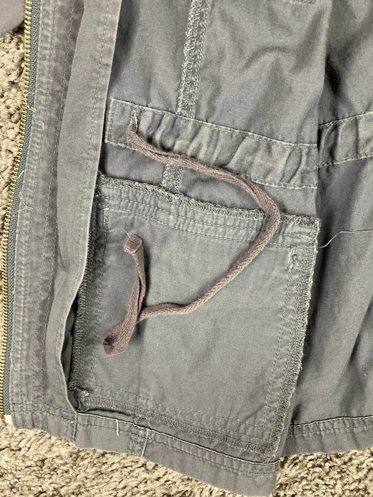 Caslon Utility Jacket Gray Full Zip Drawstring Waist Women’s Size M