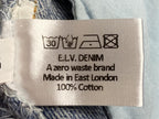 E.L.V. Denim The Twin Straight Jeans Women's Two-Tone Blue Raw Hem Sz 27