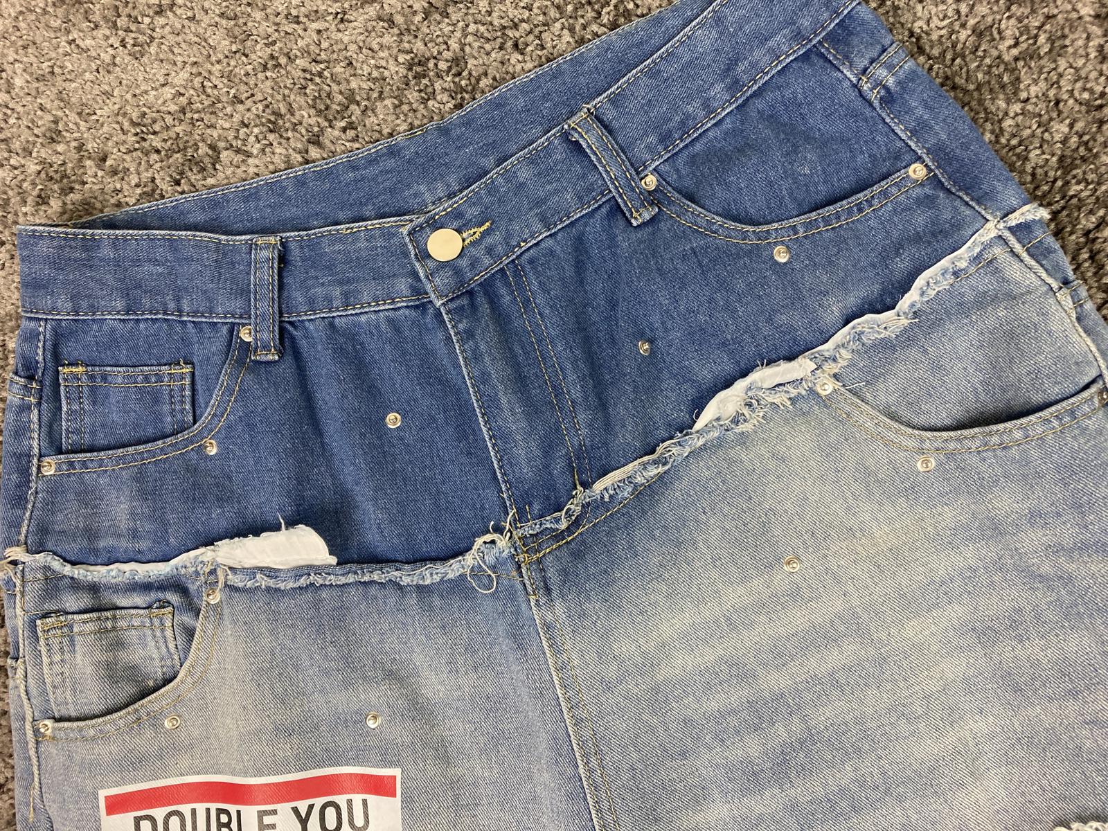 Tenth Series Double You Jeans Two-Tone Double-Waist Sz 2XL Y2K Inspired