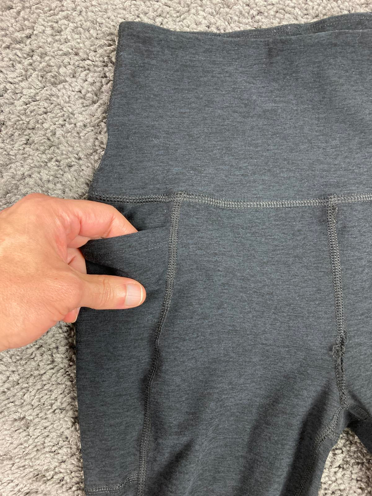 Beyond Yoga Leggings Side Pockets Hi-Rise Stretch Ankle Charcoal Heather Sz M