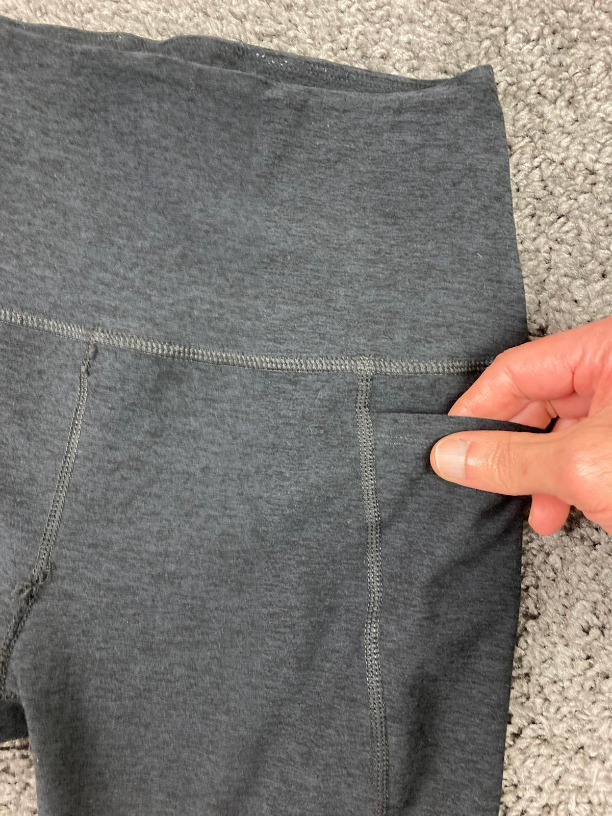 Beyond Yoga Leggings Side Pockets Hi-Rise Stretch Ankle Charcoal Heather Sz M