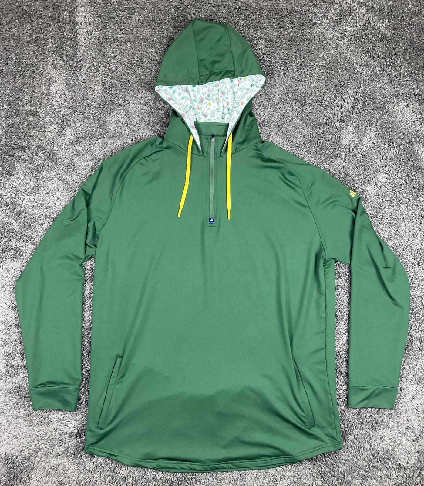 Swannies Hoodie 1/4 Zip Men’s Green JeDunn Construction Embroidered S  2XL