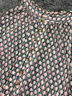 Maeve Anthropologie Sleeveless Ruffle Neck Blouse Women’s Sz S Geometric Cotton